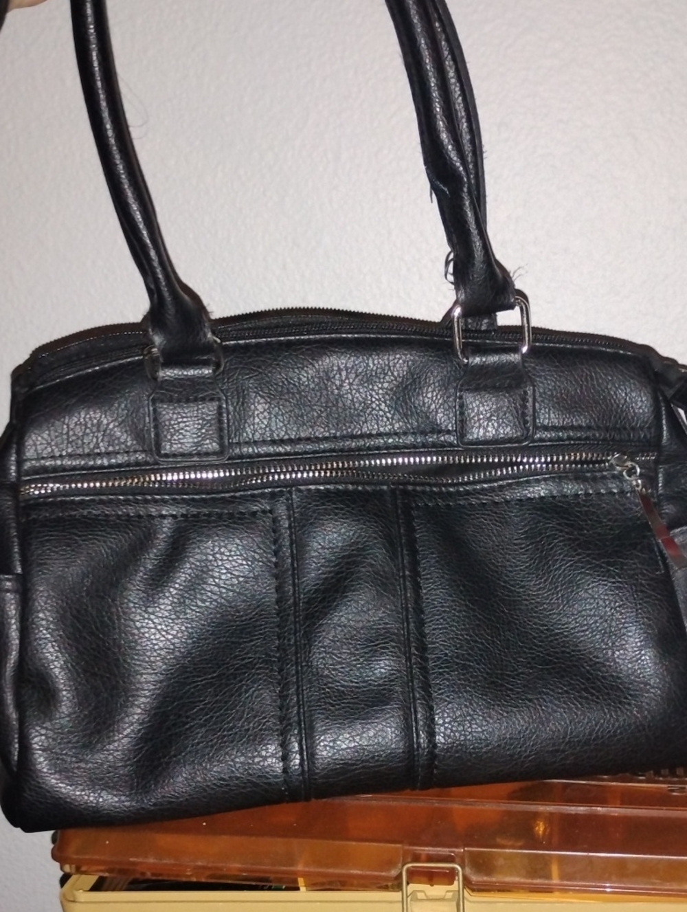 Classic Black Womens Leather Tote Bag
